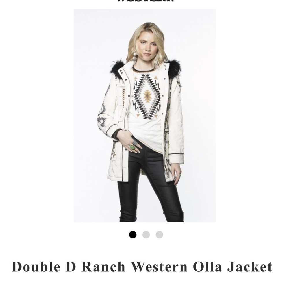 Double D Ranch Western Olla Jacket - Cream and Black